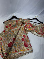 Luxe floral handwork designer saree