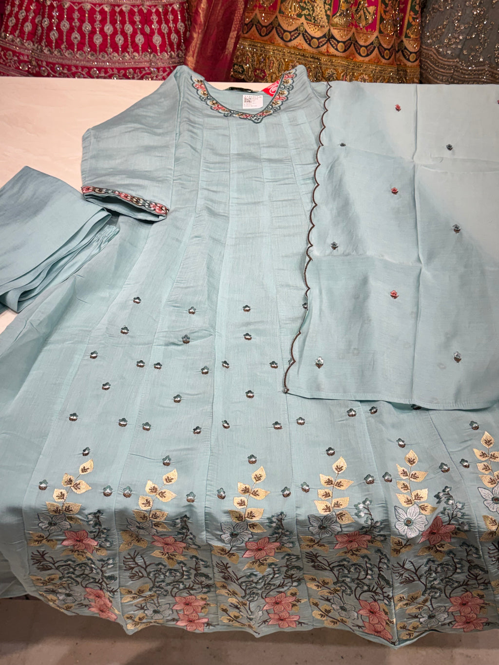 A line mul chanderi suit