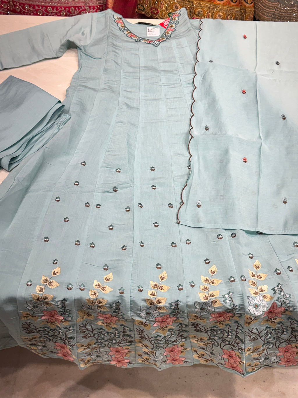 A line mul chanderi suit