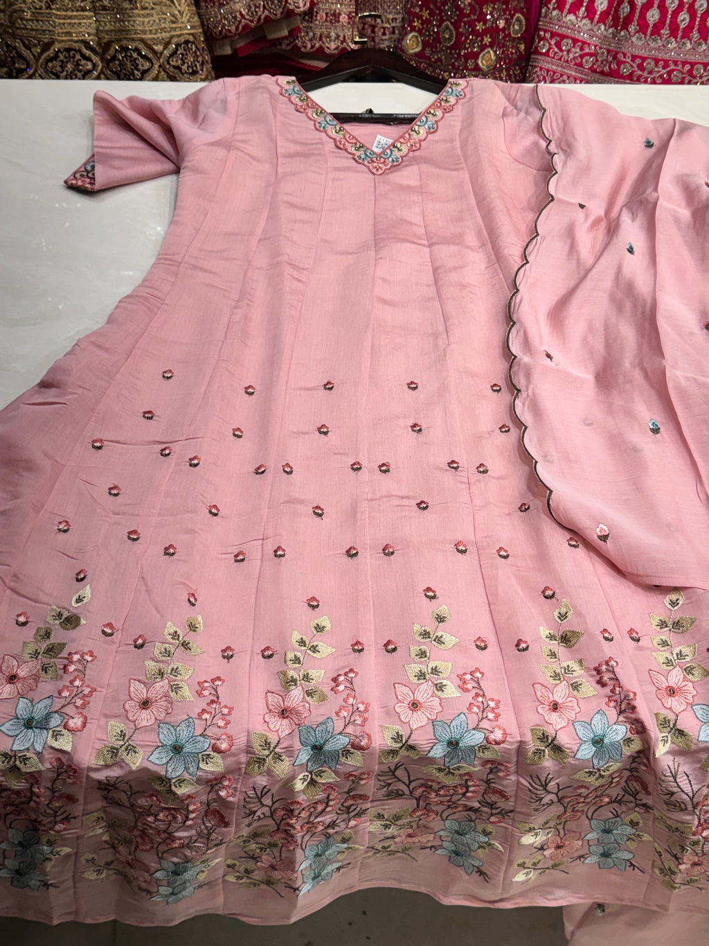 A line mul chanderi suit