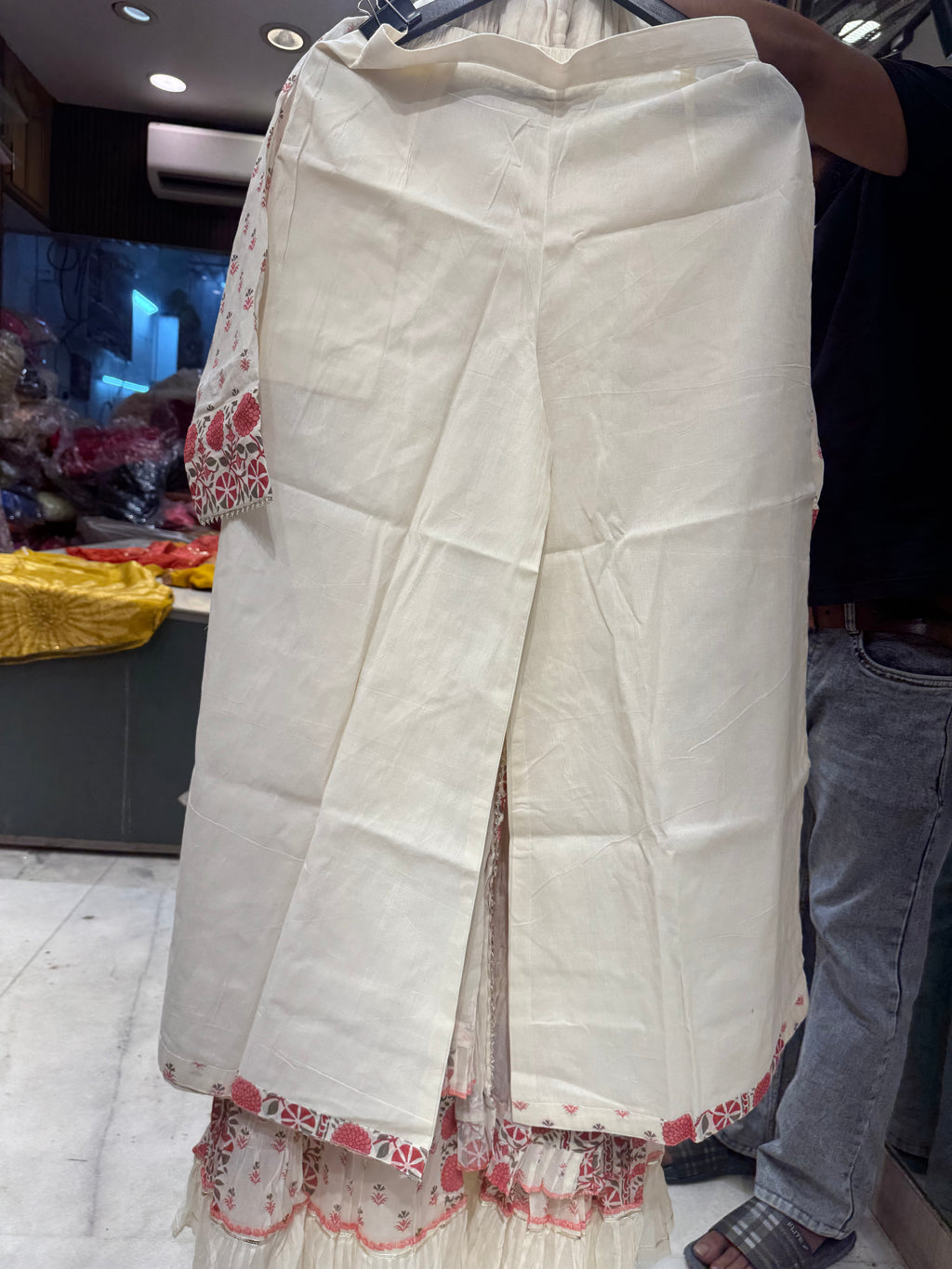Off white anarkali set