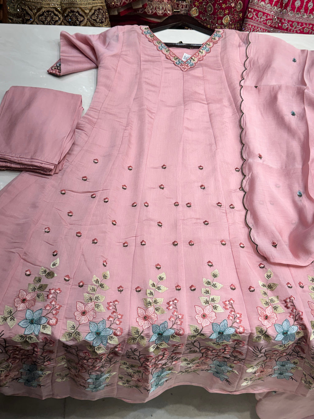 A line mul chanderi suit
