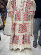 Off white anarkali set